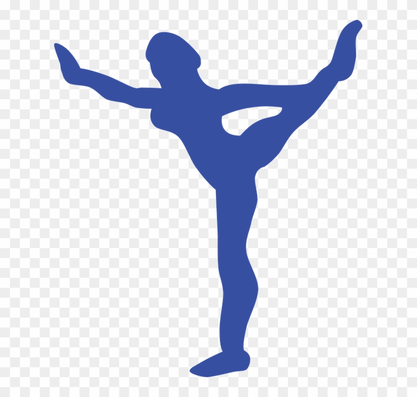 Girl Blue Silhouette Woman Gymnastics Exercise - Gymnastics Clipart Silhouette Color #143537