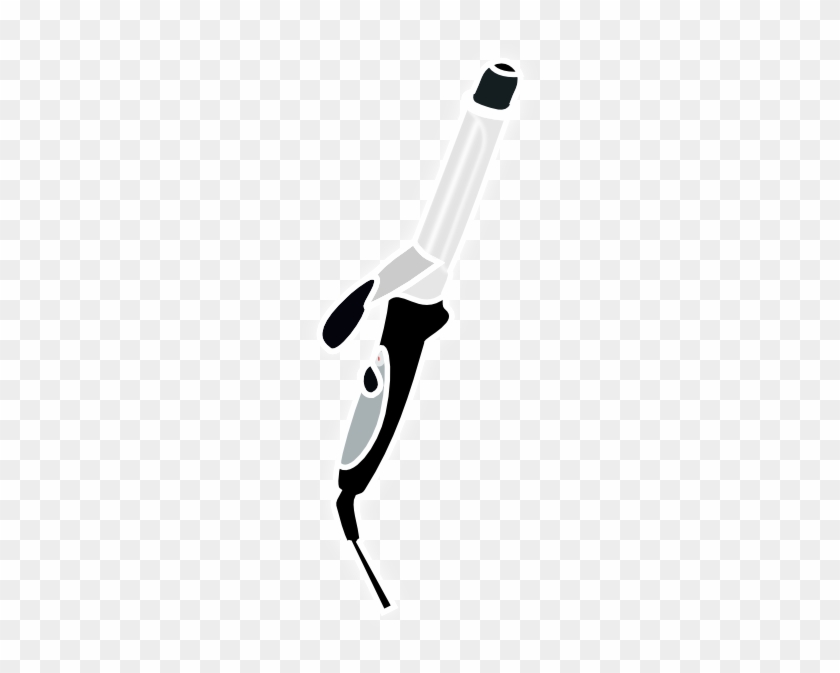 Curling Clipart - Curling Iron Clipart Black And White #145476