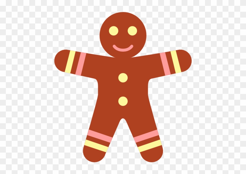 Simple Christmas Gingerbread Man Icon Clipart Image - Simple Christmas Clipart #145602