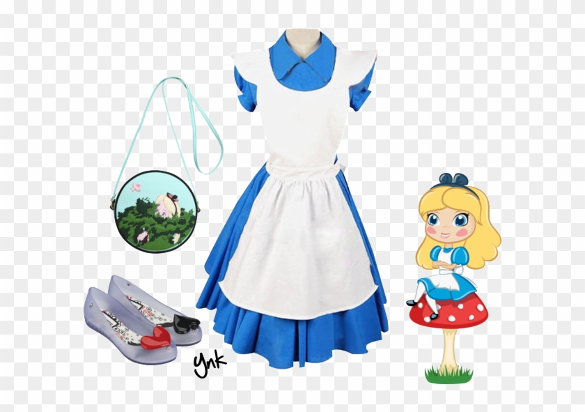 Costume Blue Cosplay Alice In Wonderland Dress - Costume Blue Cosplay Alice In Wonderland Dress #769830