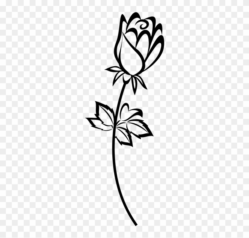 Flower Line Art 7, - Flower Vector Png Black And White #770849