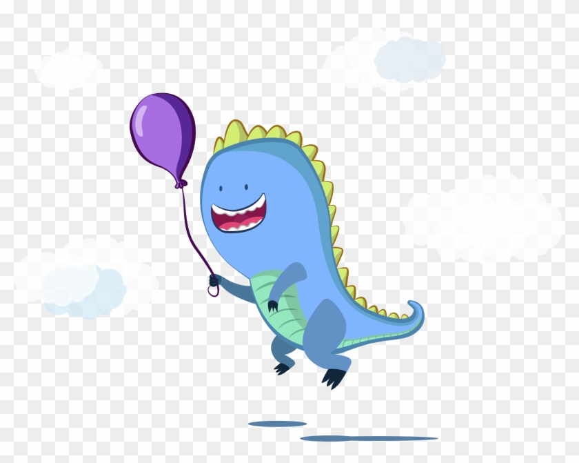 Balloon Fly Dinosaur Euclidean Vector Illustration - Vector Graphics #771344