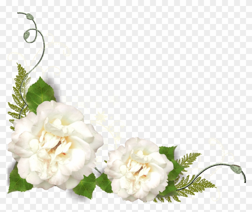 Png形式でダウンロード - White Roses Corner Png #771408