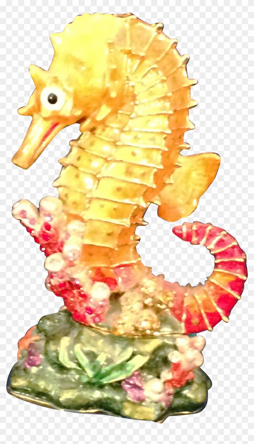 Rucinni Orange Seahorse Trinket Box Accented With Swarovski - Northern Seahorse #771622