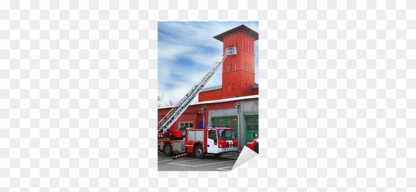 Adesivo Fire Station, Camion Rosso Fuoco Con Scala - Fire Engine #773265