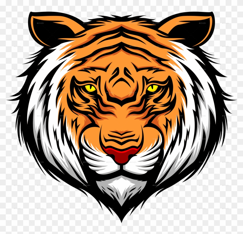 Tiger Mascot Head Logo Download - Tiger Head Vector Png #776096