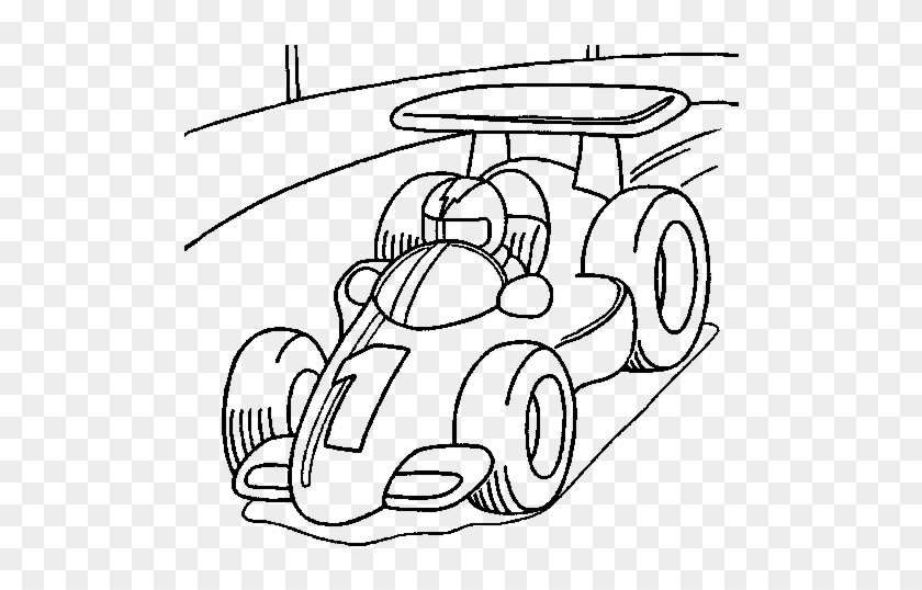 Dibujos Animados Para Niños - Carro De Carreras Para Colorear #776285