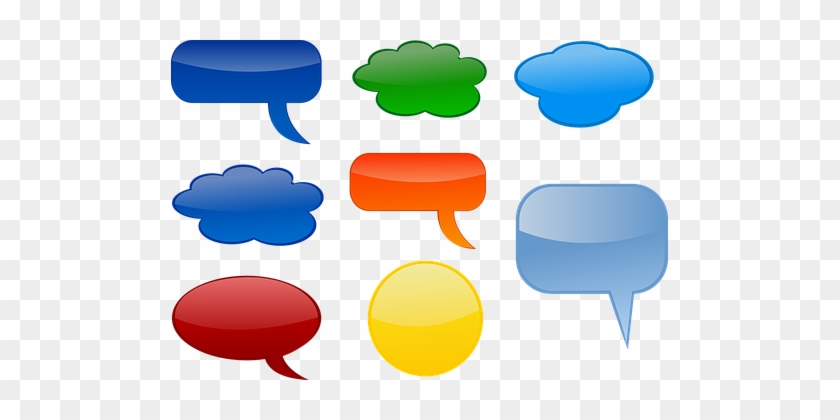 Comments, Bubbles, Speech Balloon - Coloured Speech Bubbles Clip Art #779498