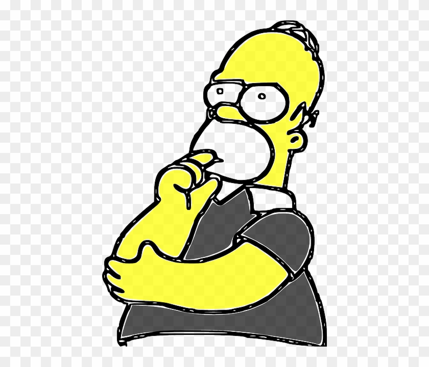 Thinking Homer Simpsons, Cartoon, Comic, Tv Show, Thinking - Png Cartoon Thinking #779906