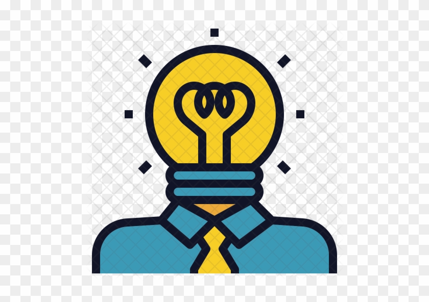 Creative Head Icon - Pencil Light Bulb Icon #779907