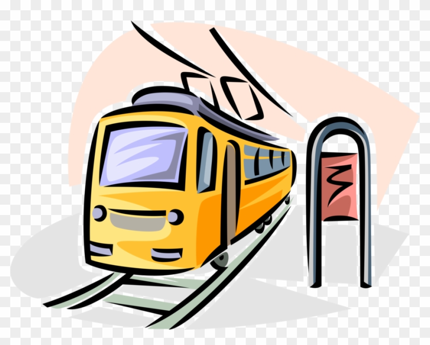 Vector Illustration Of Electric Streetcar Tram Trolley - Illustration #780819