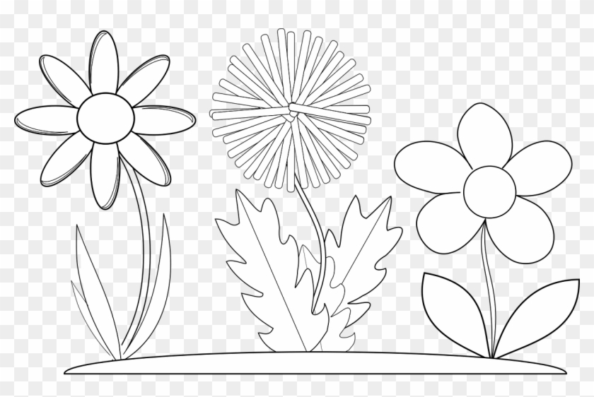 Coloring Pages Free For Kids - ภาพ วาด ดอกไม้ ขาว ดำ #781059