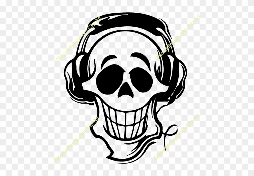 Keywords Scalp Buy A 10oz Coffee Mug With This Rap - Decoration Vinyl Sticker Skull Dj Wih Headphones Decoration #782199