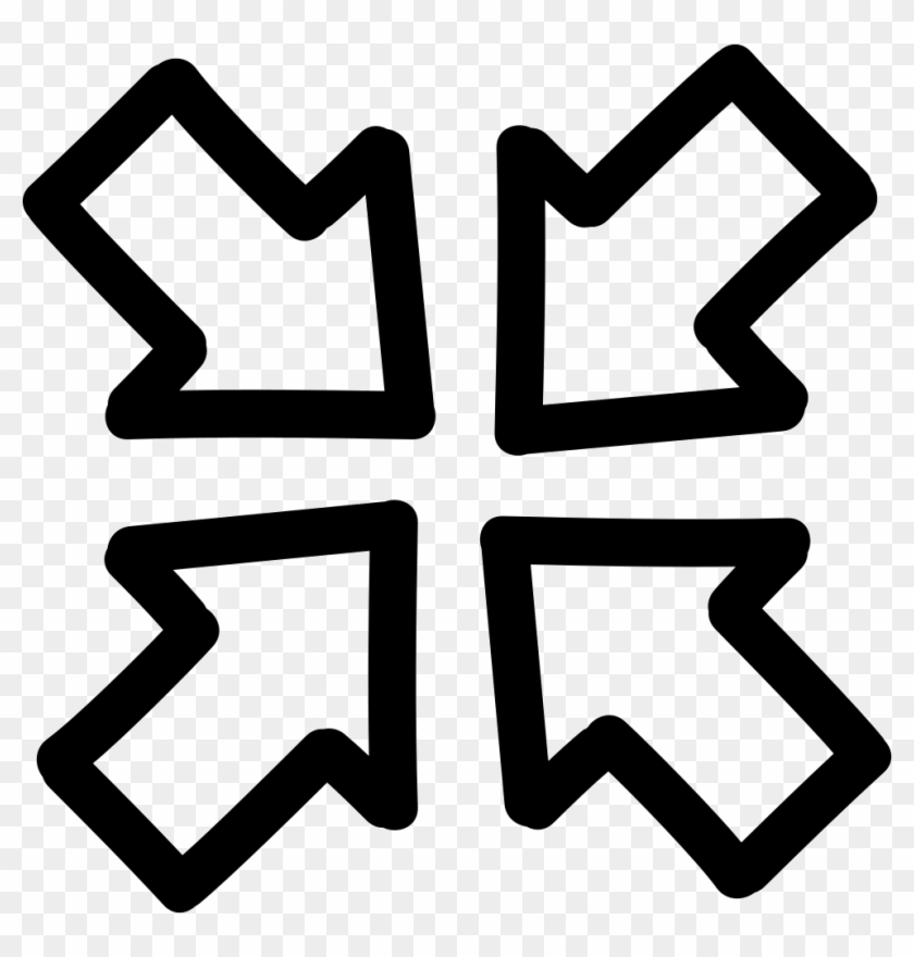 Join Of Four Arrows Hand Drawn Outlines Comments - Integration Icon Svg #784256