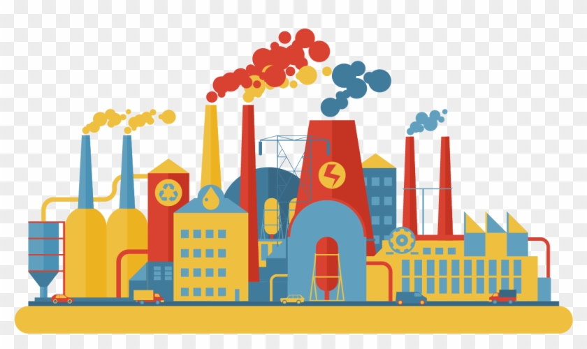 Factory Building Flat Design Clip Art - Factory Flat Design #785086