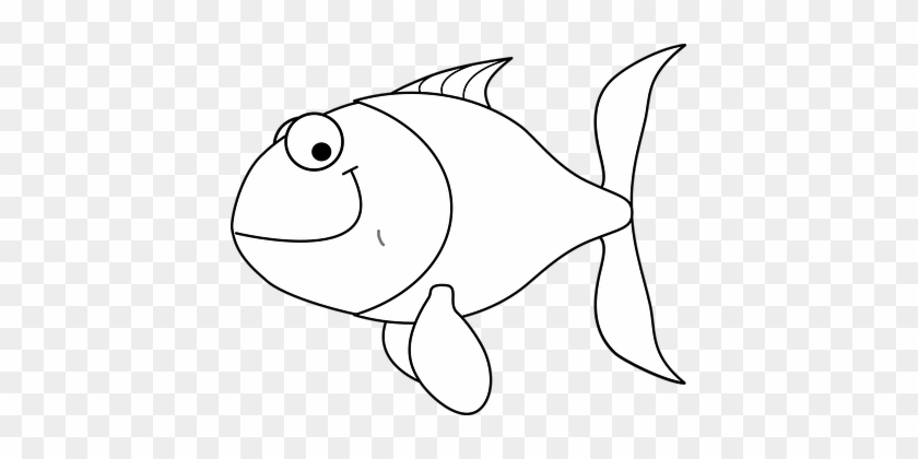 Fish Smiling Cartoon Animal Aquatic Eyes F - Cartoon Fish In Outline #786222