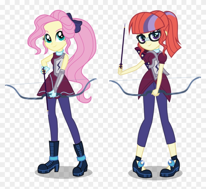 [au] Archery Fluttershy And Moondancer By Limedazzle - Equestria Girls Archery Fluttershy #786476