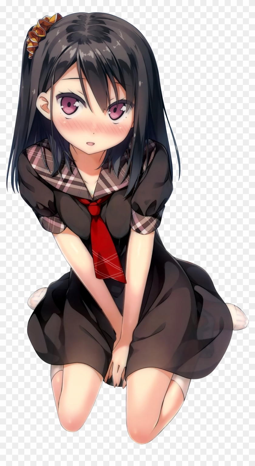 #blushing, #anime Girls, #original Characters, #kantoku, - Anime Girl With Black Hair Blushing #788831