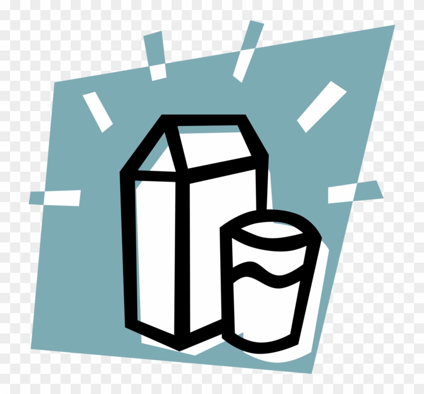 Vector Illustration Of Carton Of Dairy Milk With Glass - Leche Es El Alimento Mas Completo #789226