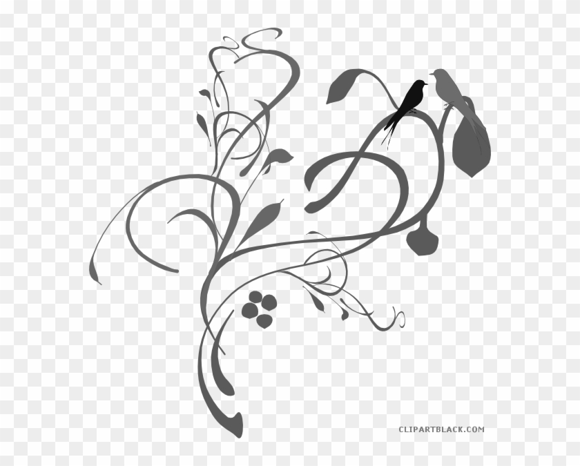 Funeral Dove Animal Free Black White Clipart Images - Curled Line Art Transparent Png #790620