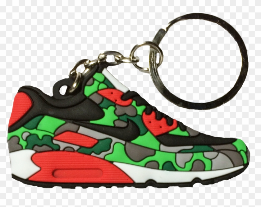 Nike Green Black Red "atmos Duck Camo" Air Max 90 2d - Air Max 90 Qs 2d Rubber Keyring - Duck Camo - Green #791176