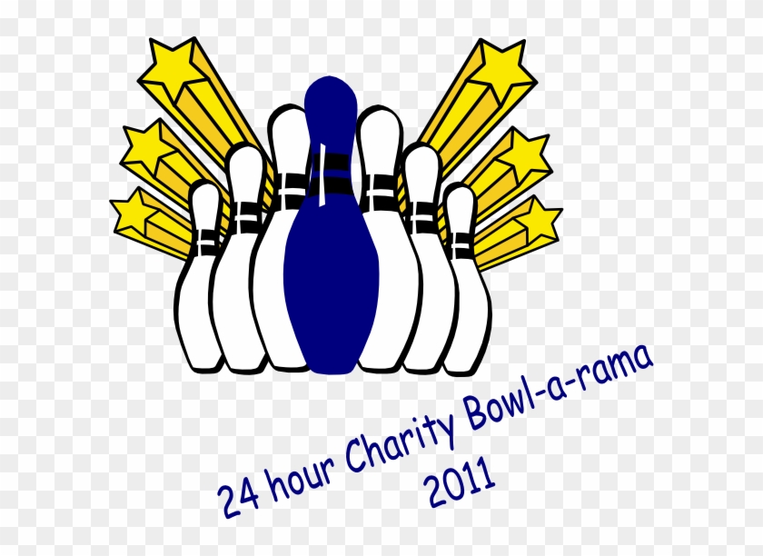 Charity Bowlarama Clip Art At Clker - Bowling Pins And Stars Shower Curtain #792848