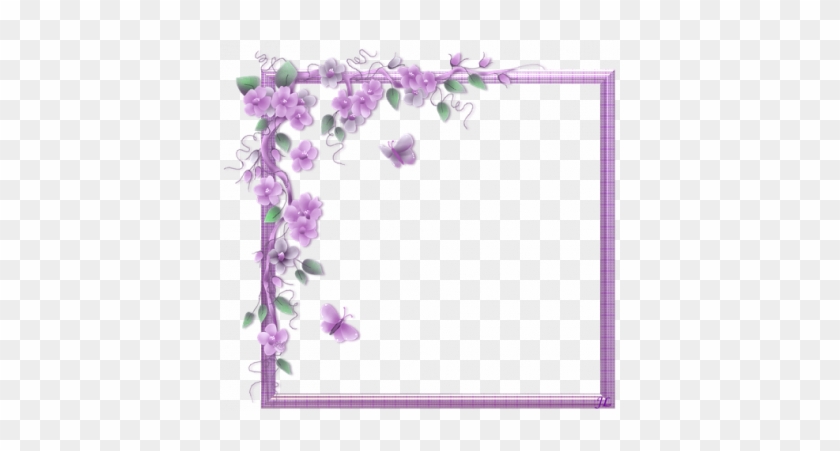Purple Butterfly Border Clip Art - Flower Vine Corner Border #793233