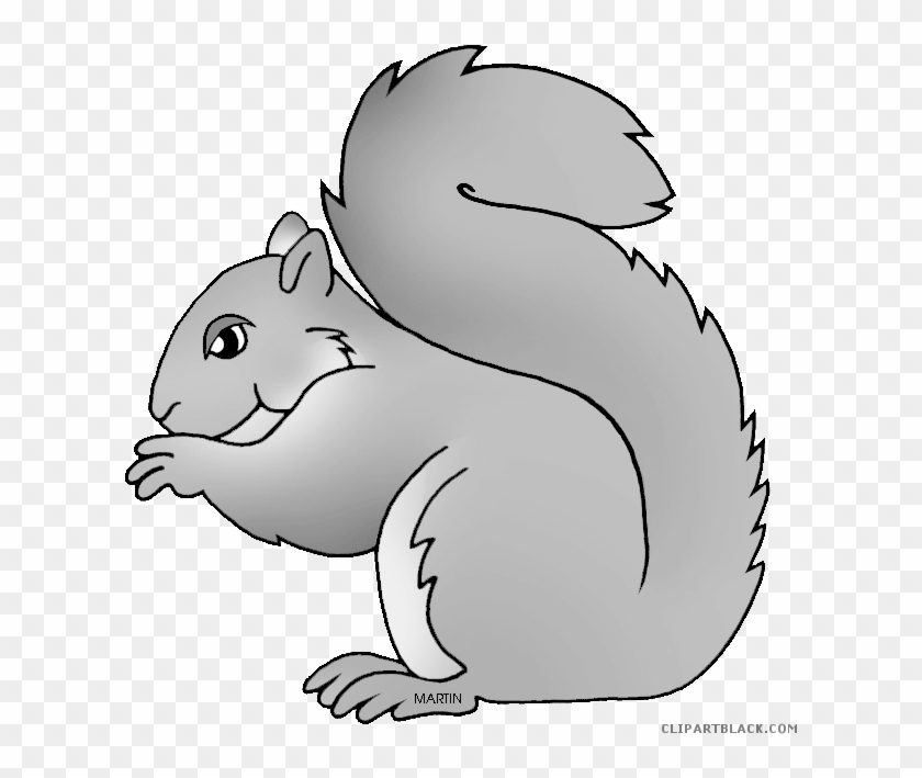 Grey Squirrel Animal Free Black White Clipart Images - Clip Art #793482