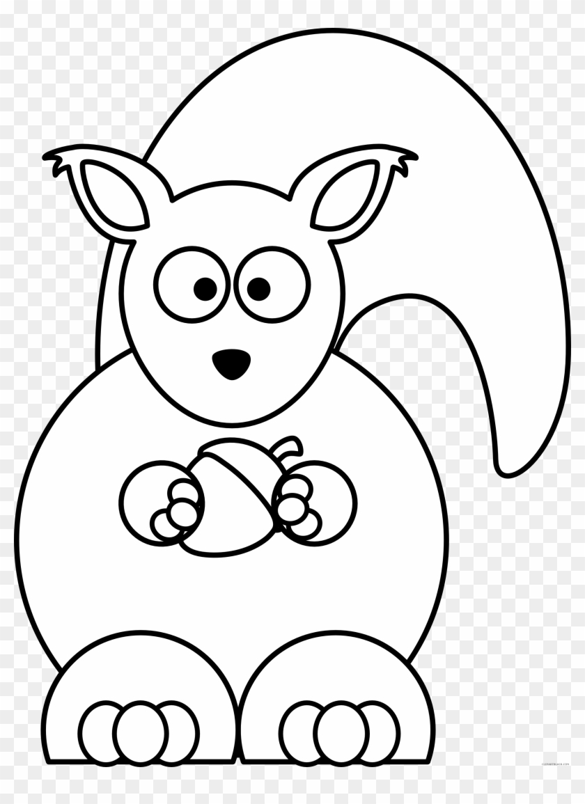 Squirrel Outline Animal Free Black White Clipart Images - Clip Art Black And White Squirrel #793529
