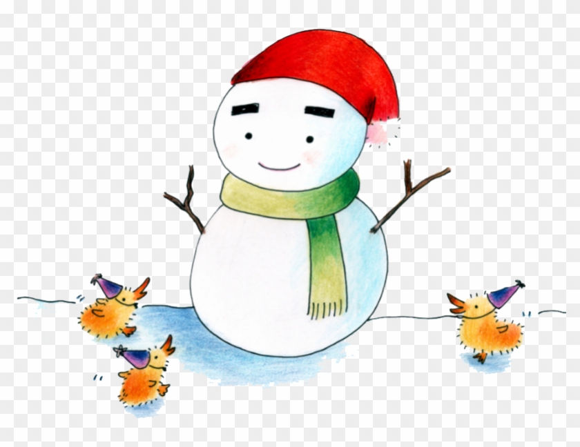 Snowman Watercolor Painting Illustration - Snowman Watercolor Painting Illustration #795286