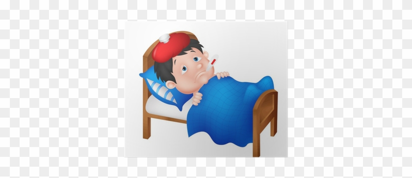 Person In Bed Sick Cartoon #796146