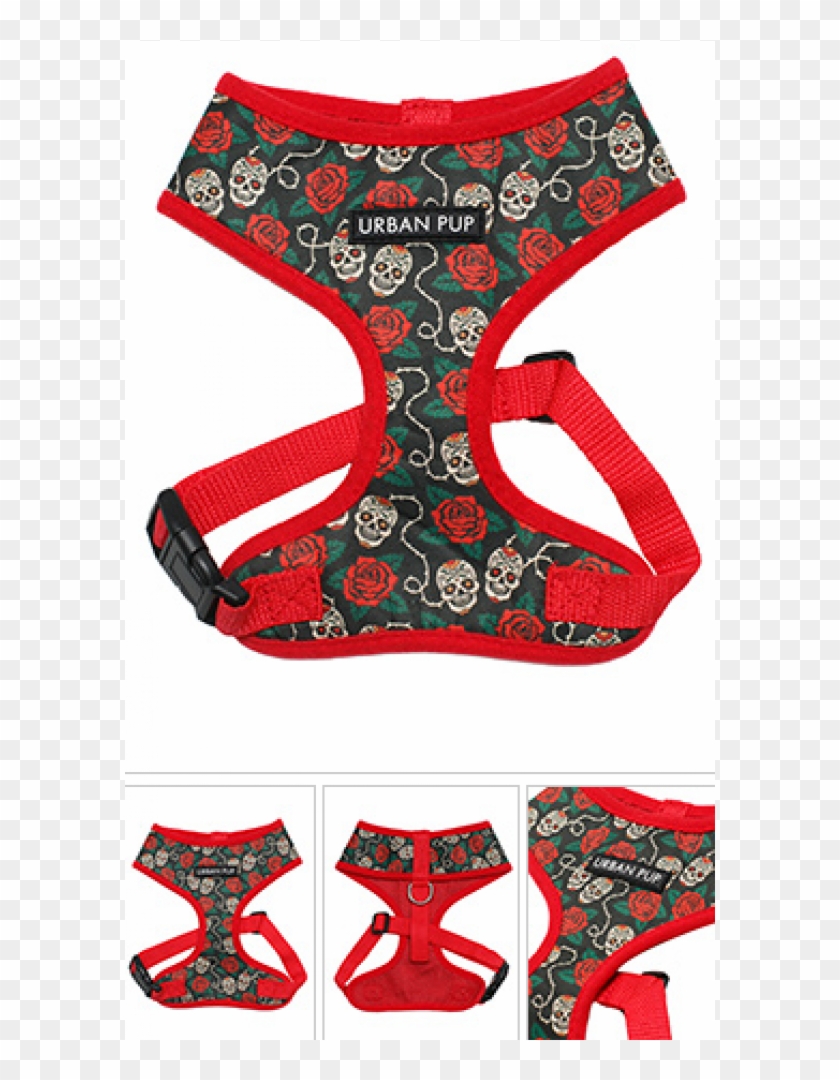 Urbanpup Skull & Roses Harness By Urbanpup - Dog #797365