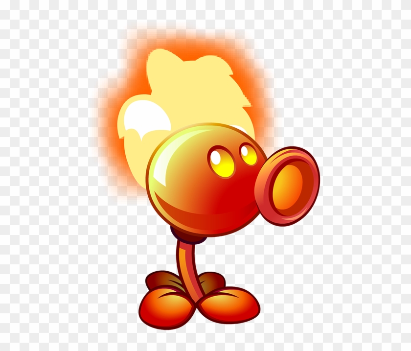 Zombies On Twitter - Plants Vs Zombies Fire Peashooter Plush #799903
