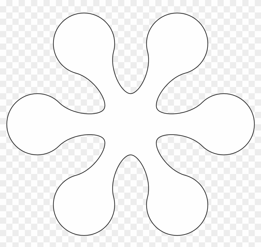 Retro Flower 3 Black White Line Art - Flower #801100