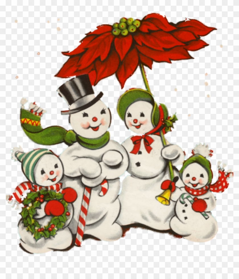 Image Du Blog Mamietitine - Vintage Snowman Christmas Clipart #801324