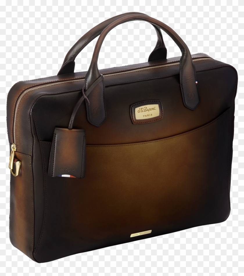 St Dupont Atelier Tobacco Brown Leather Laptop Bag #802565