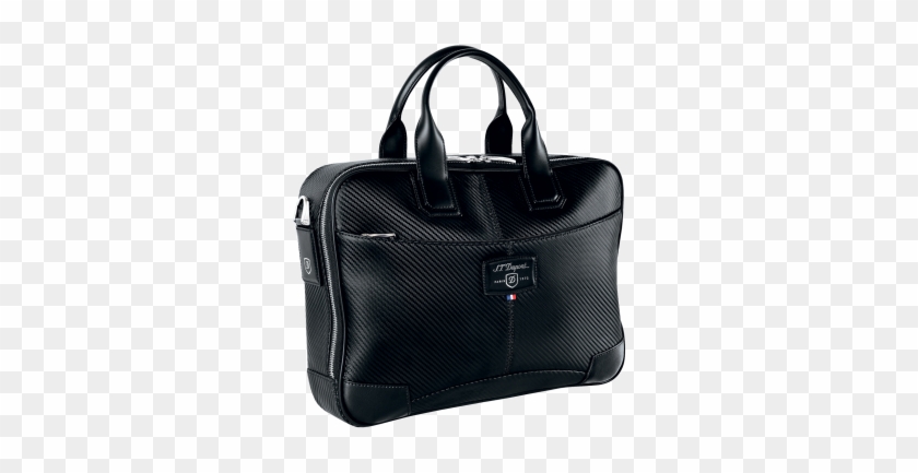 Small Laptop And Document Holder, Carbone Leather - St Dupont Defi Black Carbon Leather Small Laptop & #802941