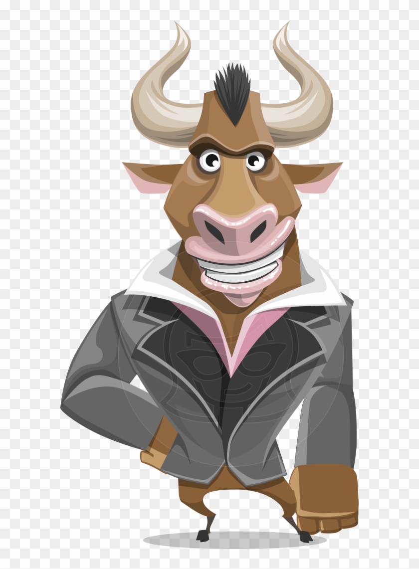 Powerful Bull Cartoon Vector Illustration - Adobe Character Animator #803876