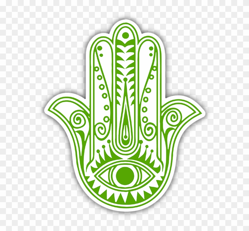 Hamsa Hand Green Bumper Sticker - Hamsa Eye #804244