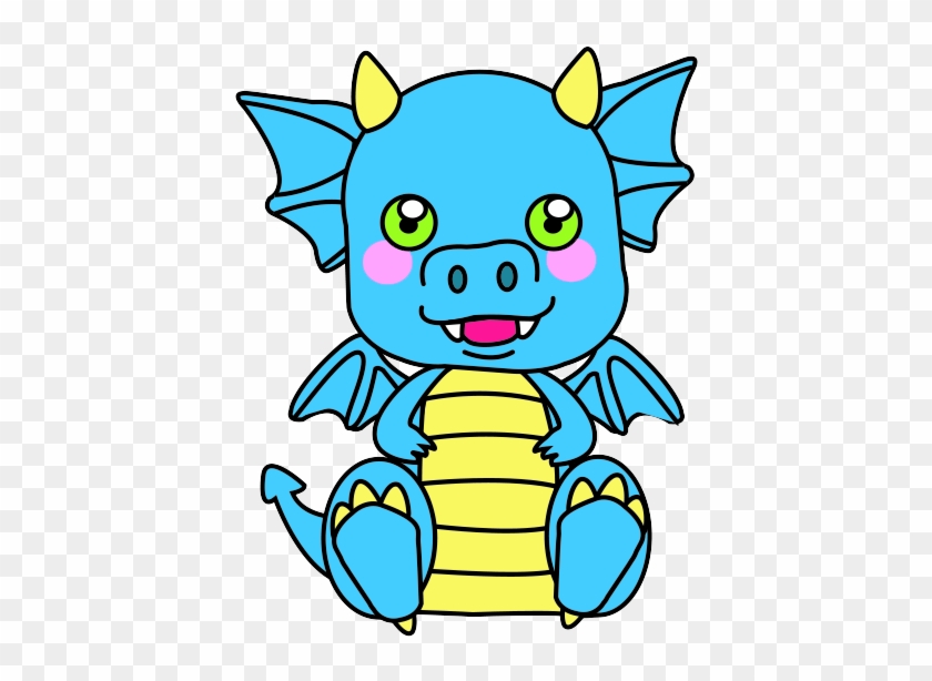 Blue Baby Dragon By Cogsncreatures - Cartoon #805527