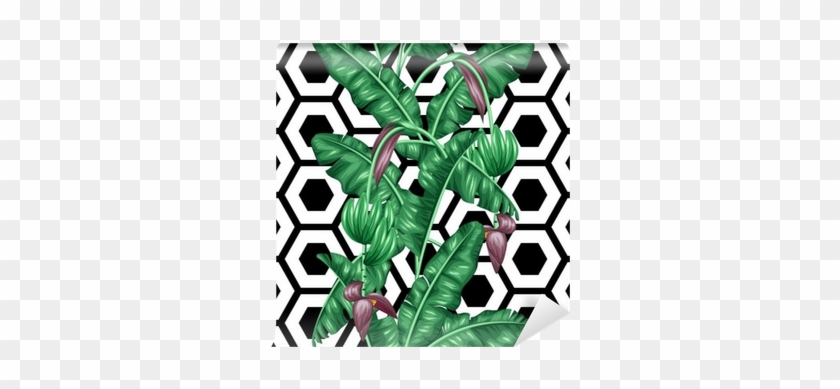 Seamless Pattern With Banana Leaves - Estampa Com Folha De Bananeira #807202