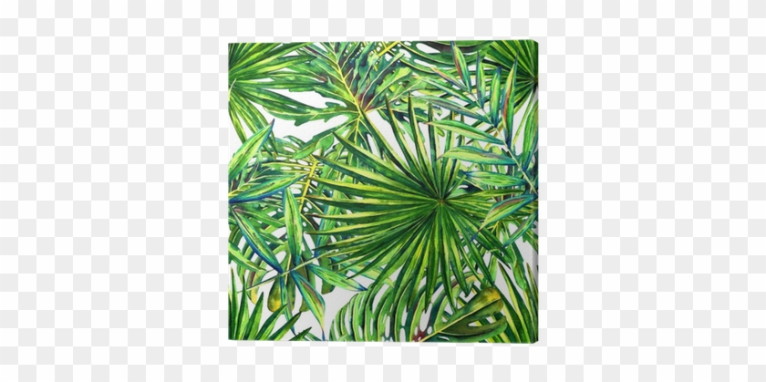 Seamless Floral Pattern With Watercolor Tropical Palm - Watercolor Painting #807246