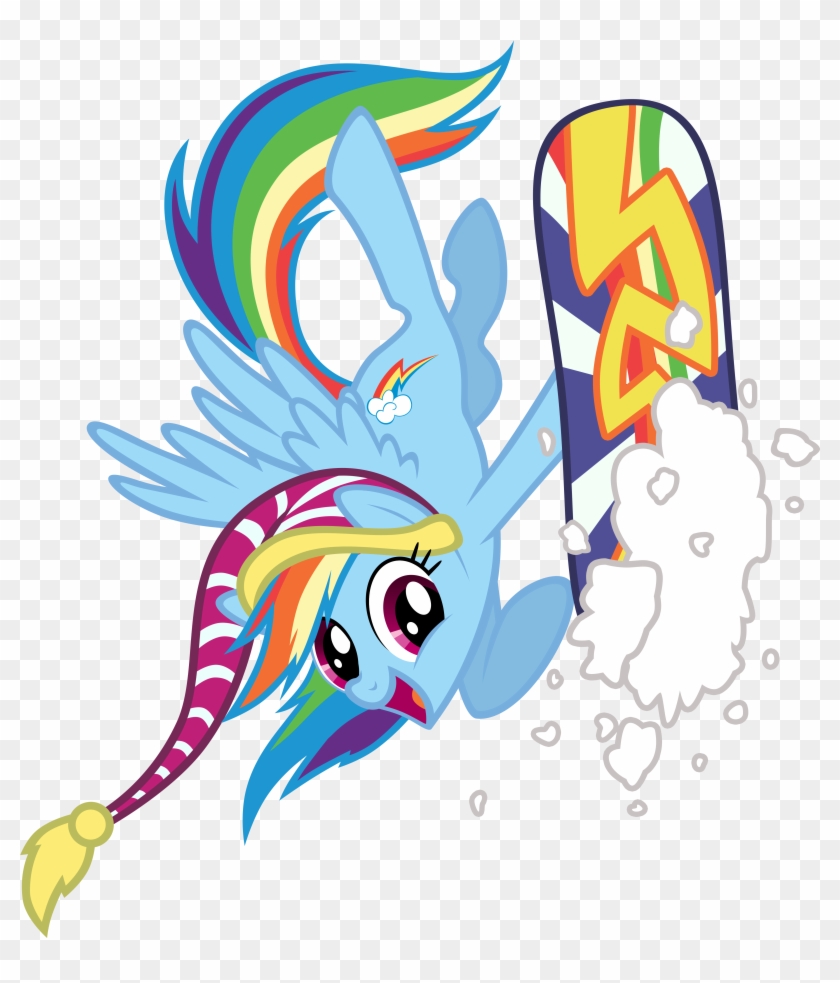 Rainbow Dash Snowboarding By Austiniousi - Rainbow Dash #808028