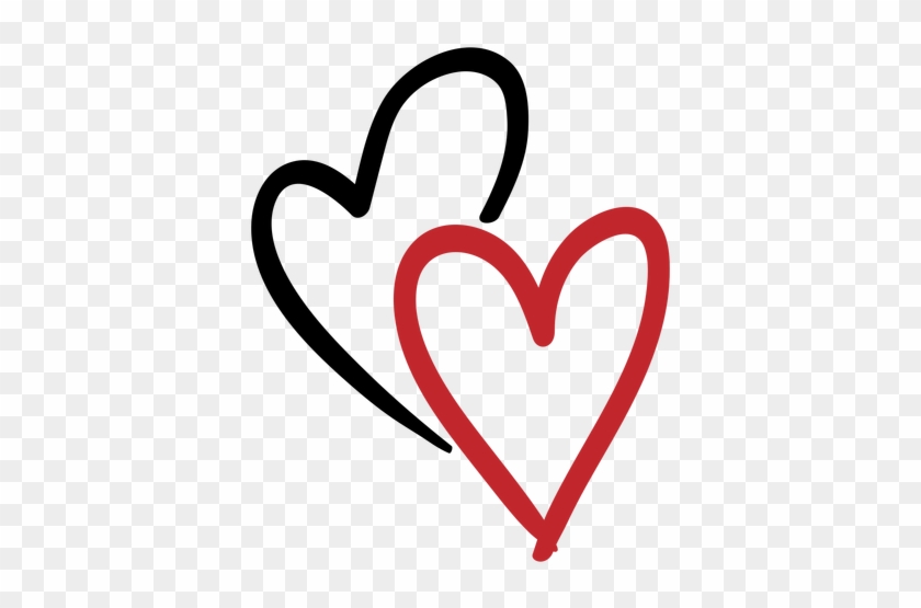Two Hearts Sticker - Rabiscado Coração Vetor Png #808211