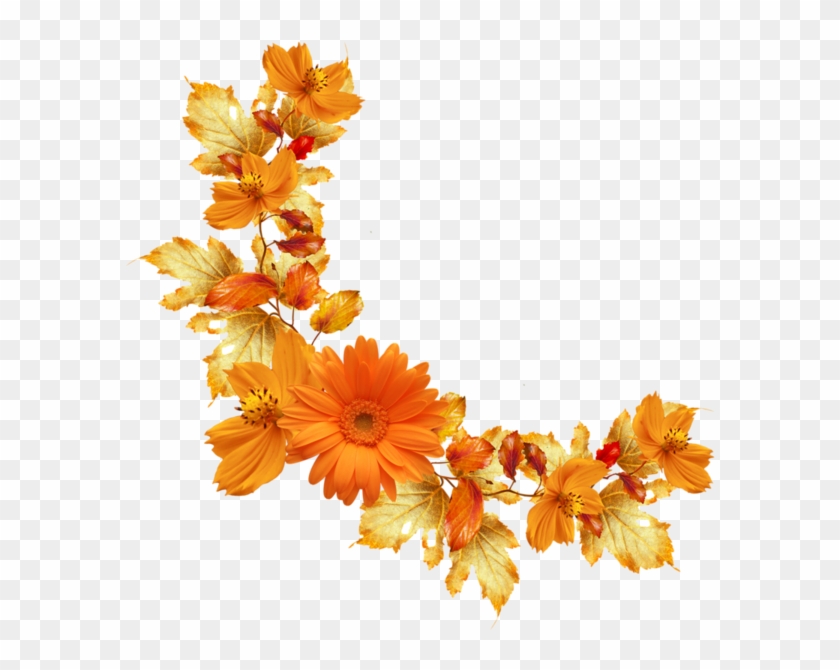 Orange Fl Border Png Image Background Png Arts - Orange Flower Border Png #809215