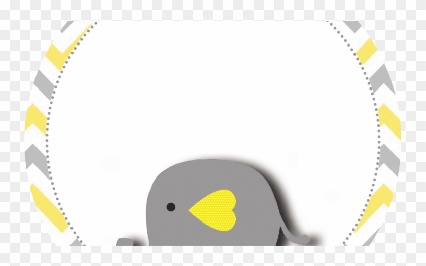 Tag Ou Topper - Elefante Cinza E Amarelo Png #809326