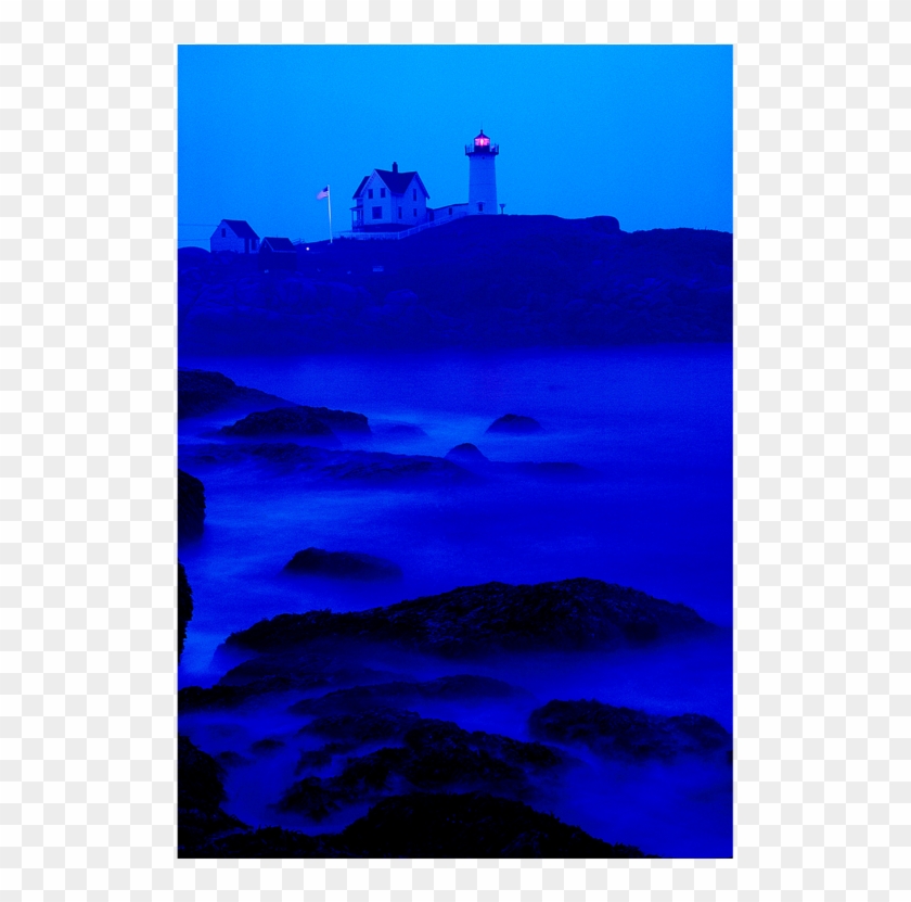 Photograph Of A Maine Lighthouse In Blue Mist And Ocean - Lighthouse #810520