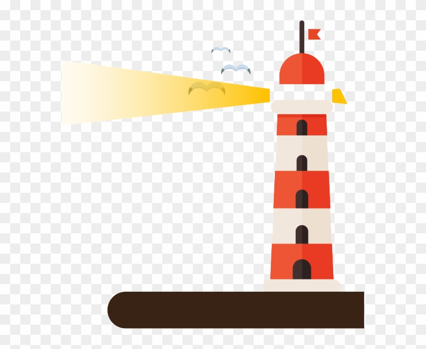 扁平化手绘灯塔 - Phare Rouge Blanc Png #811791