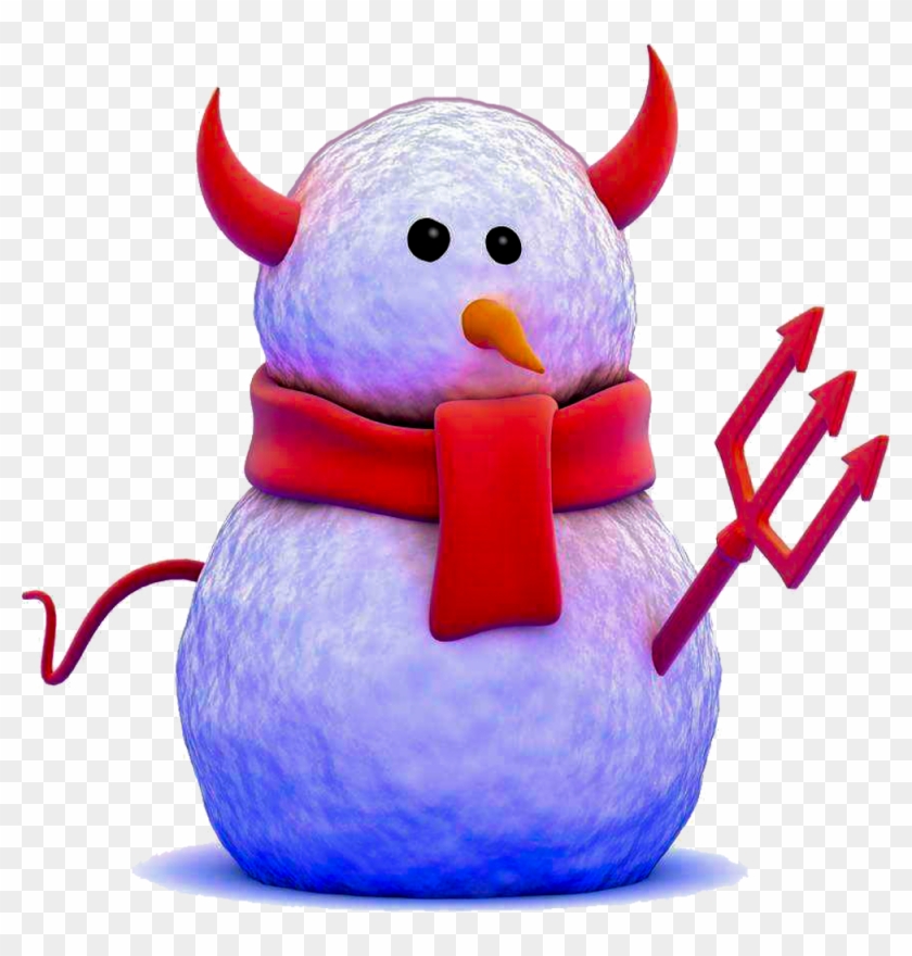 Devil Satan Snowman Illustration - Devil Satan Snowman Illustration #812720