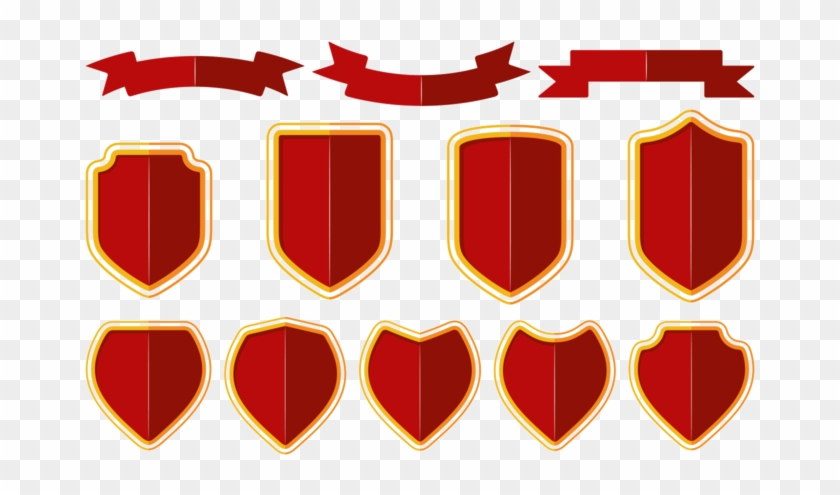 Blason / Shield / Ribbon Vector - Vector Shield With Ribbon #813366